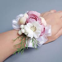 Wedding Flowers Free-form Lilies Peonies Wrist Corsages Wedding Party/ Evening Pink / Red / Peach / Purple Satin