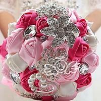 Wedding Flowers Round Roses Bouquets Wedding Satin 7.48\