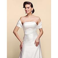 Wedding Wraps Shrugs Short Sleeve Satin White Wedding / Party/Evening