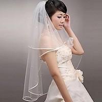 Wedding Veil Two-tier Blusher Veils / Elbow Veils / Fingertip Veils Ribbon Edge