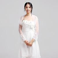 wedding wraps coatsjackets 34 length sleeve lace tulle white wedding p ...