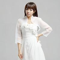 Wedding Wraps Coats/Jackets 3/4-Length Sleeve Organza White Wedding / Party/Evening / Casual T-shirt Open Front