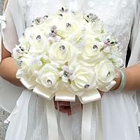 wedding flowers round roses bouquets wedding party evening satin silk  ...