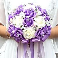 wedding flowers round roses bouquets wedding party evening satin silk  ...