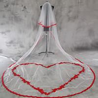 wedding veil two tier blusher veils cathedral veils lace applique edge ...