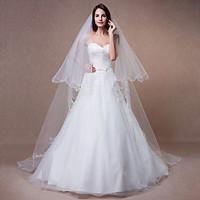 Wedding Veil Two-tier Chapel Veils Beaded Edge