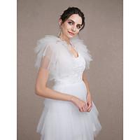 Wedding Wraps Shrugs Sleeveless Tulle Ivory Wedding Party/Evening Tiered Open Front