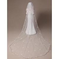 Wedding Veil Two-tier Elbow Veils Cathedral Veils Pencil Edge Beaded Edge 118.11 in (300cm) Tulle