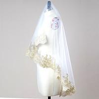 wedding veil one tier blusher veils fingertip veils lace applique edge ...