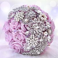 wedding flowers round roses bouquets wedding party evening polyester s ...