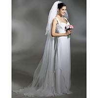 wedding veil three tier cathedral veils pencil edge pearl trim edge 10 ...