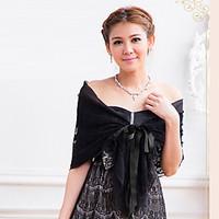 wedding wraps shawls shawls chiffon lace black white partyevening casu ...