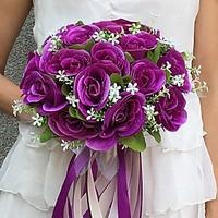 Wedding Flowers Round Roses Bouquets Wedding Party/ Evening Satin 9.84\