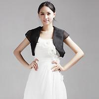 Wedding Wraps Shrugs Short Sleeve Tulle White Wedding 38cm Cap Sleeves