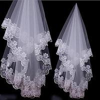 Wedding Veil One-tier Fingertip Veils Tulle Lace