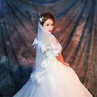 wedding veil one tier elbow veils fingertip veils lace applique edge t ...