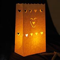 Wedding Décor Heart Shaped Cut-out Paper Luminary (Set of 4)