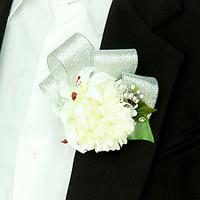 Wedding Flowers Free-form Lilies Peonies Boutonnieres Wedding Party/ Evening Silver Satin