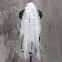 wedding veil two tier elbow veils fingertip veils tulle netting