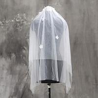 Wedding Veil Two-tier Elbow Veils Fingertip Veils Cut Edge Tulle Netting