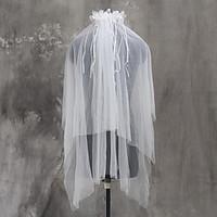 Wedding Veil Two-tier Elbow Veils Fingertip Veils Cut Edge Tulle Netting