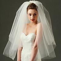 Wedding Veil One-tier Fingertip Veils Lace Applique Edge Tulle