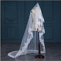 wedding veil one tier chapel veils cathedral veils lace applique edge  ...