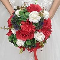 Wedding Flowers Round Roses Bouquets Wedding Party/ Evening Satin 9.84\