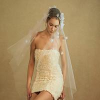 Wedding Veil One-tier Elbow Veils Lace Applique Edge Tulle