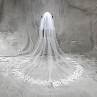 Wedding Veil Two-tier Cathedral Veils Cut Edge Tulle