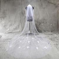 wedding veil two tier cathedral veils cut edge tulle