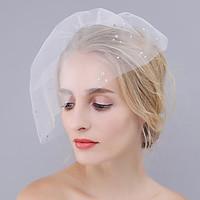 wedding veil one tier rhinestone blusher veils cut edge tulle by hand