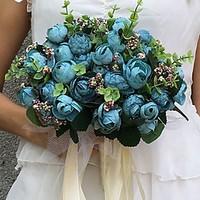 Wedding Flowers Round Peonies Bouquets Wedding / Party/ Evening Satin 9.06(Approx.23cm)