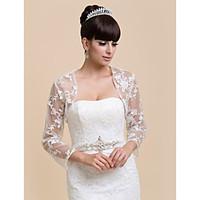 Wedding Wraps Coats/Jackets Half-Sleeve Lace White Wedding / Party/Evening / Office Career Off-the-shoulder Lace Open Front