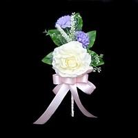Wedding Flowers Free-form Peonies Boutonnieres Wedding Party/ Evening Satin Cotton Ivory 3.94\