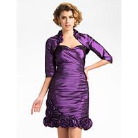 wedding wraps coatsjackets half sleeve taffeta purple wedding partyeve ...