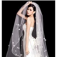 Wedding Veil One-tier Chapel Veils Ribbon Edge Pencil Edge Tulle