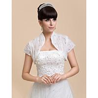 wedding wraps shrugs short sleeve chiffon white wedding partyevening c ...