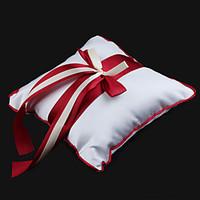Wedding Ring Pillow In Satin With Ribbon Bow