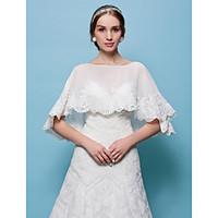 Wedding Wraps Capelets Tulle White Beige Wedding Party/Evening Pullover