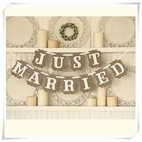 wedding dcor chic shabby kraft paper just married popular banner bunti ...