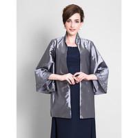 Wedding Wraps Coats/Jackets 3/4-Length Sleeve Taffeta Silver Wedding