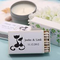 Wedding Décor Personalized Matchboxes - Lovely Cats (Set of 12)