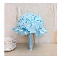 Wedding Flowers Round Roses Bouquets Party/ Evening Satin 19.7\