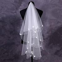 Wedding Veil One-tier Fingertip Veils Cut Edge 59.06 in (150cm) Tulle