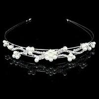 wedding bridal flower girls kids crystal pearl hair band headband tiar ...