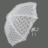 wedding lace umbrella hook handle 28approx71cm plastic 378approx96cm