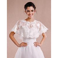 Wedding Wraps Shrugs Sleeveless Lace Ivory Wedding / Party/Evening Scoop Appliques / Lace Clasp