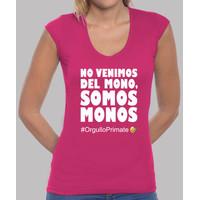 we are monkeys primate pride! (paleogirl, fuchsia-white, v)