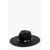 Western Belt Detail Hat - black